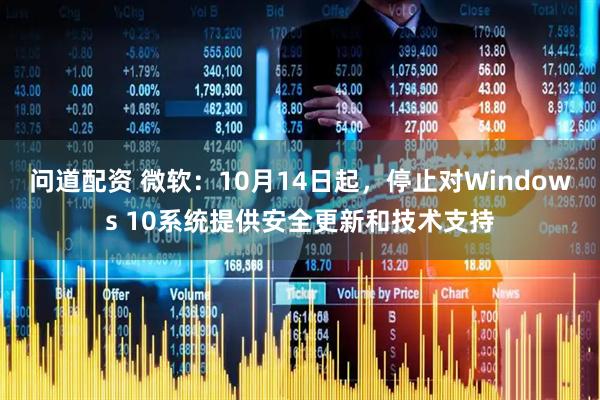 问道配资 微软：10月14日起，停止对Windows 10系统提供安全更新和技术支持